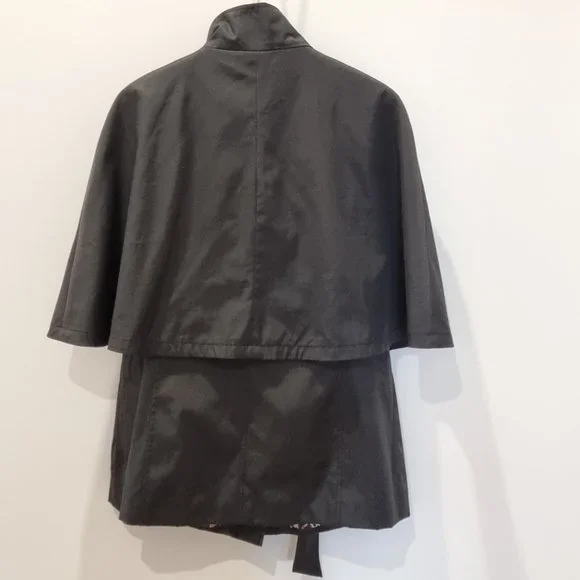 Betsey Johnson Black Cape Jacket Size Small (10) Belted Lined Designer - Picture 5 of 11